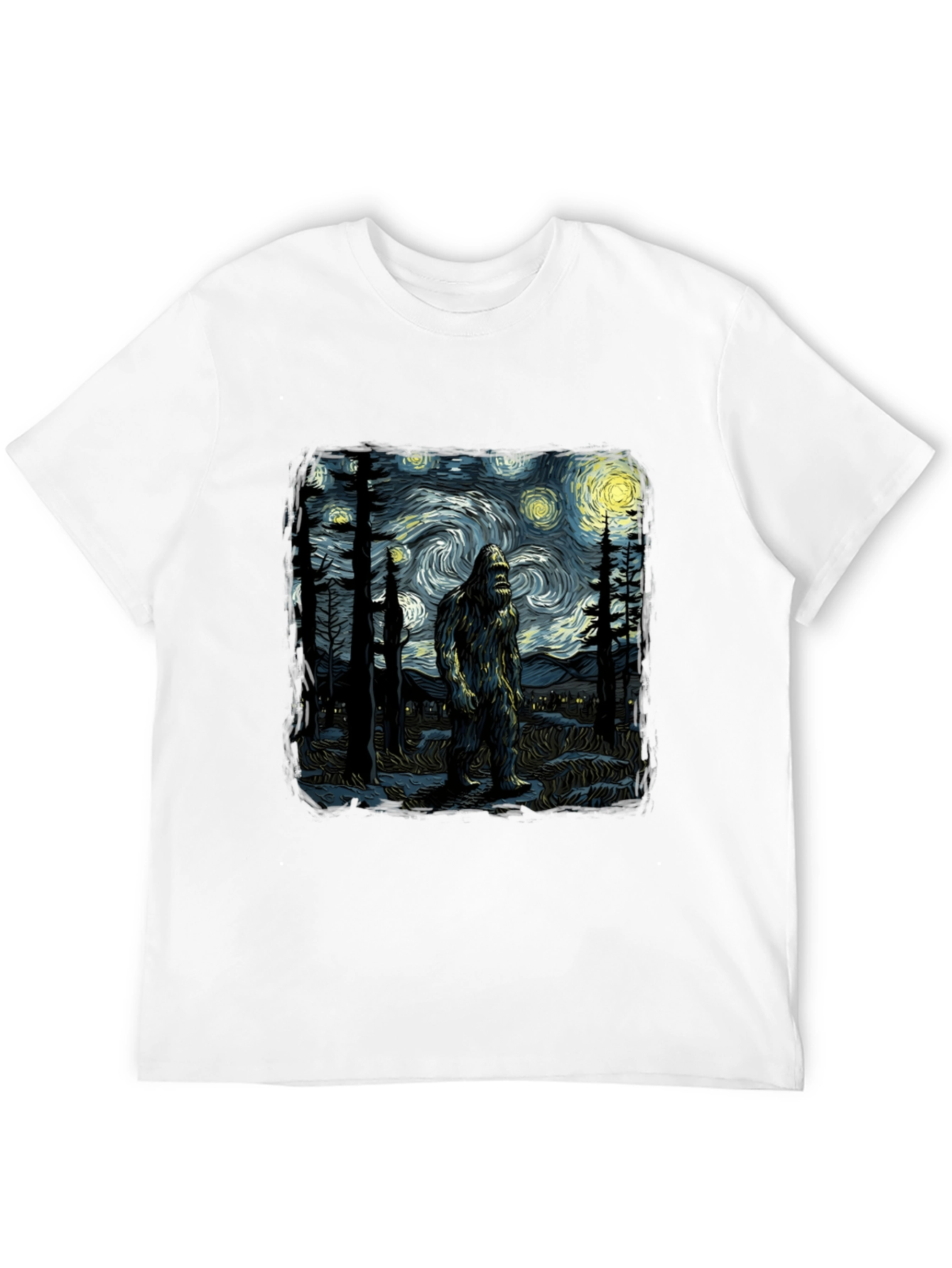 Bigfoot Starry Night T-Shirt - Unique Graphic Tee