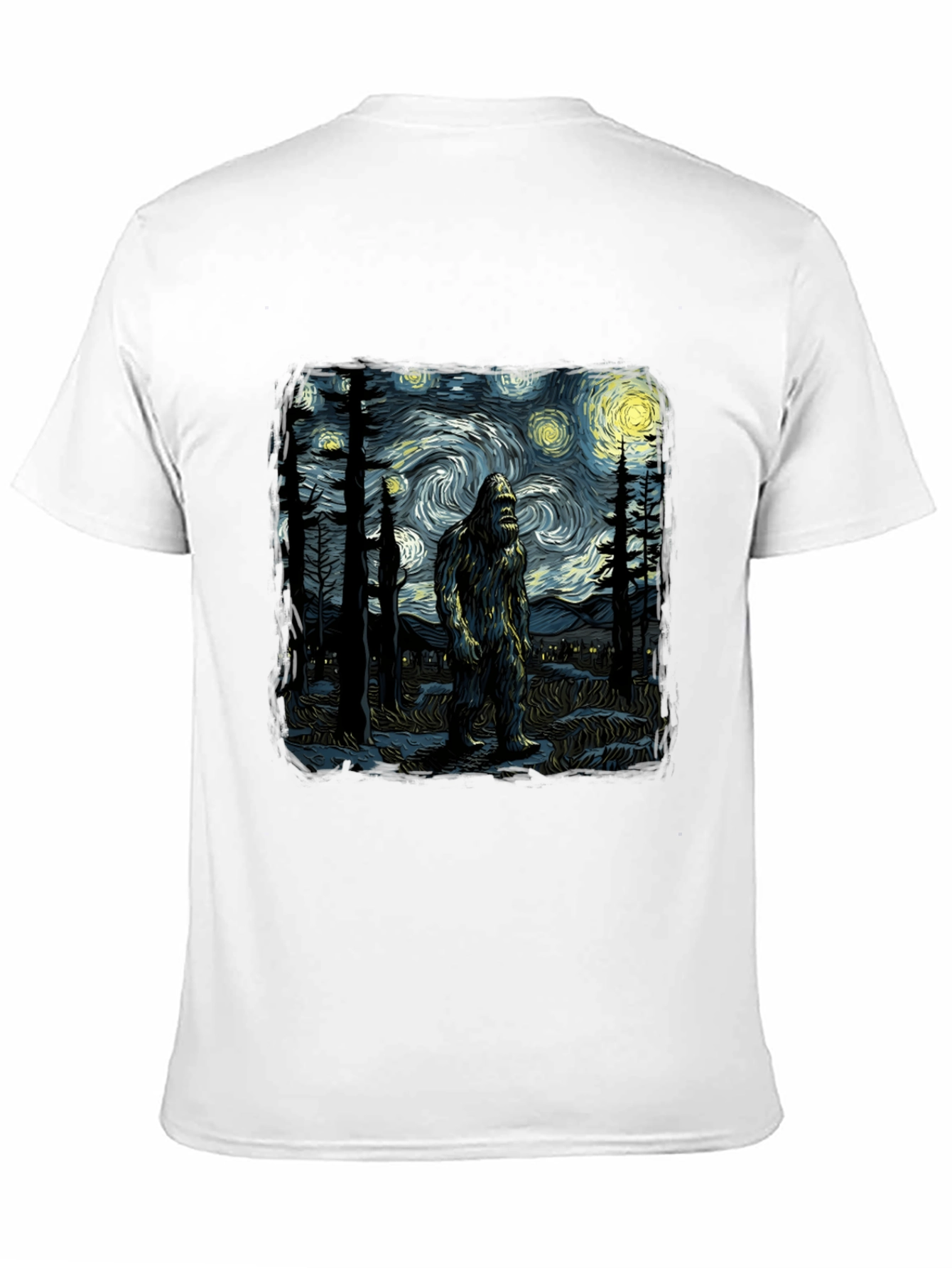 Bigfoot Starry Night T-Shirt - Unique Graphic Tee