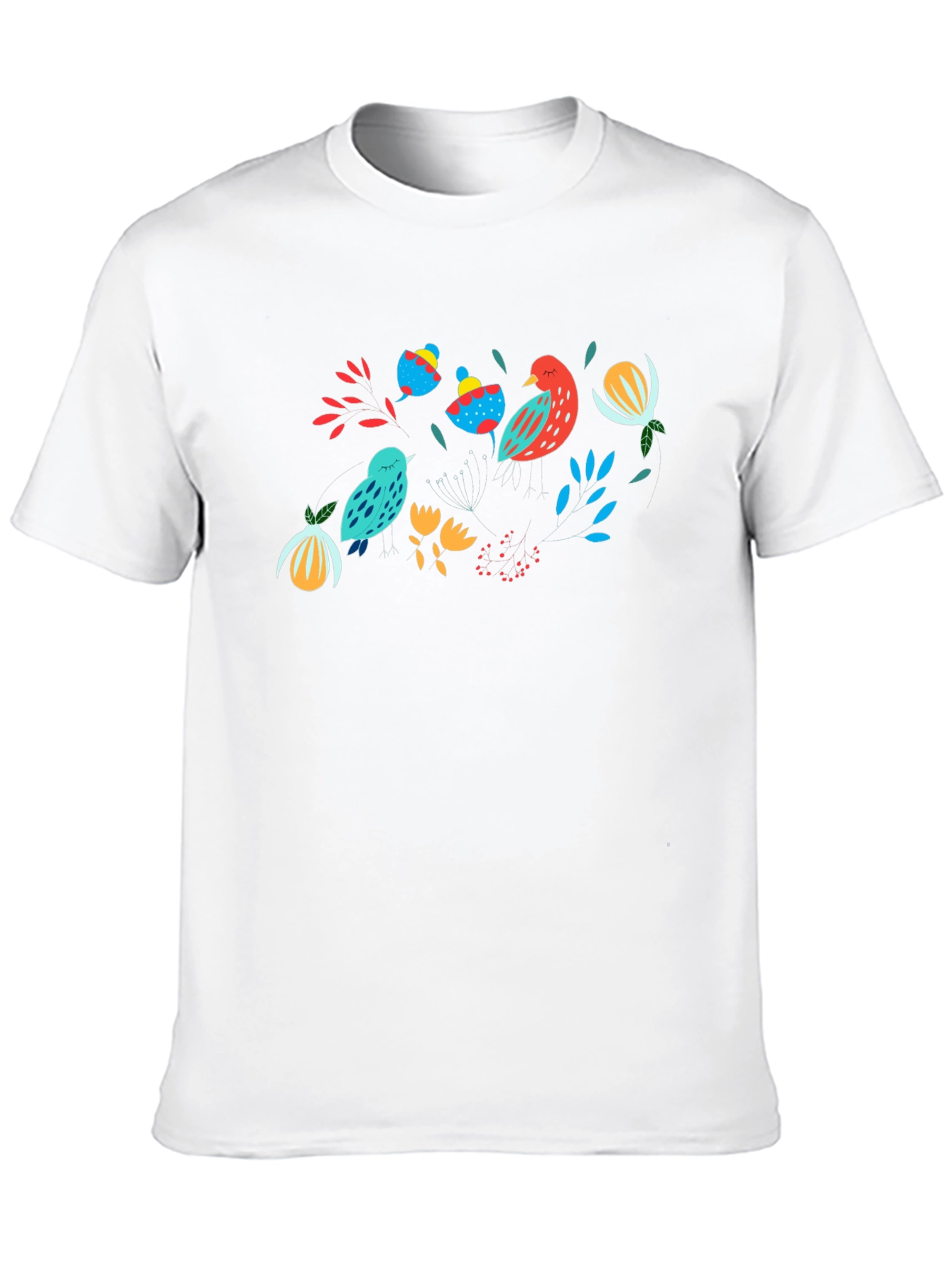 Nature Birds Graphic Black T-Shirt