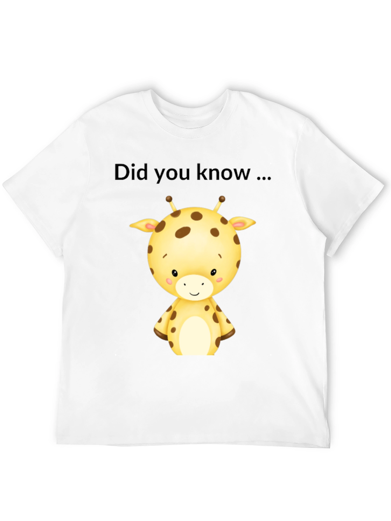 Cute Giraffe Did You Know Black T-Shirt