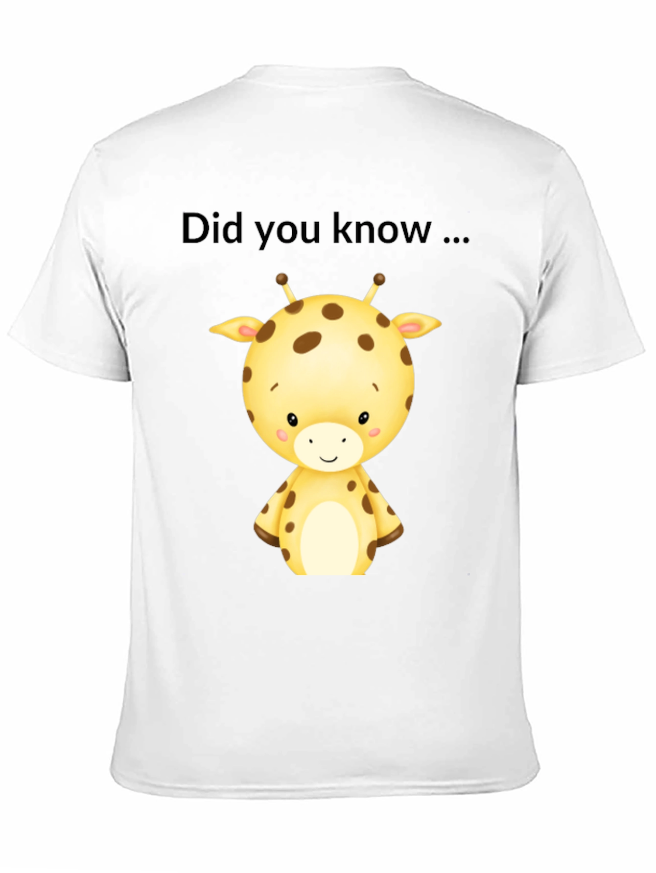 Cute Giraffe Did You Know Black T-Shirt