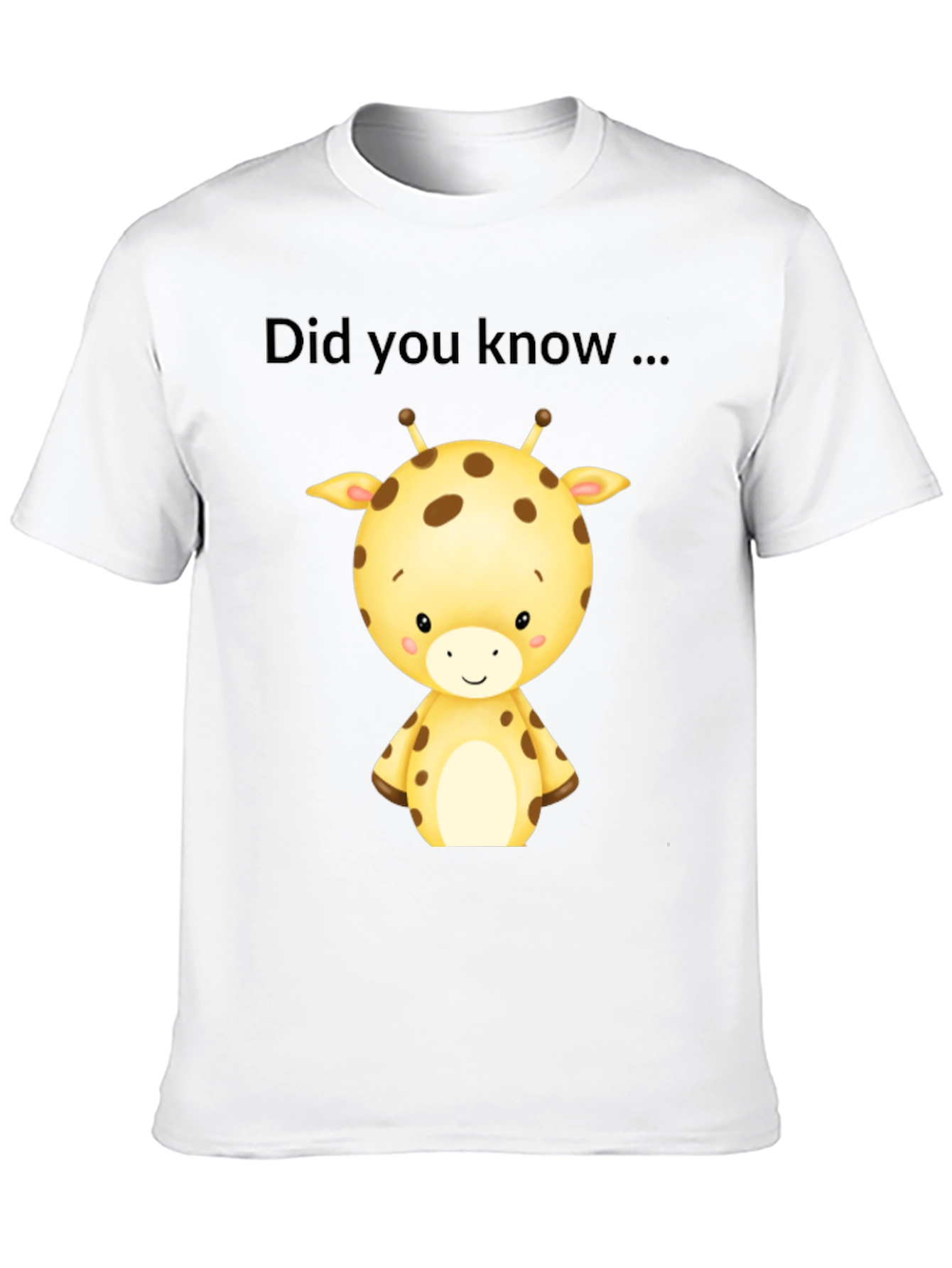 Cute Giraffe Did You Know Black T-Shirt