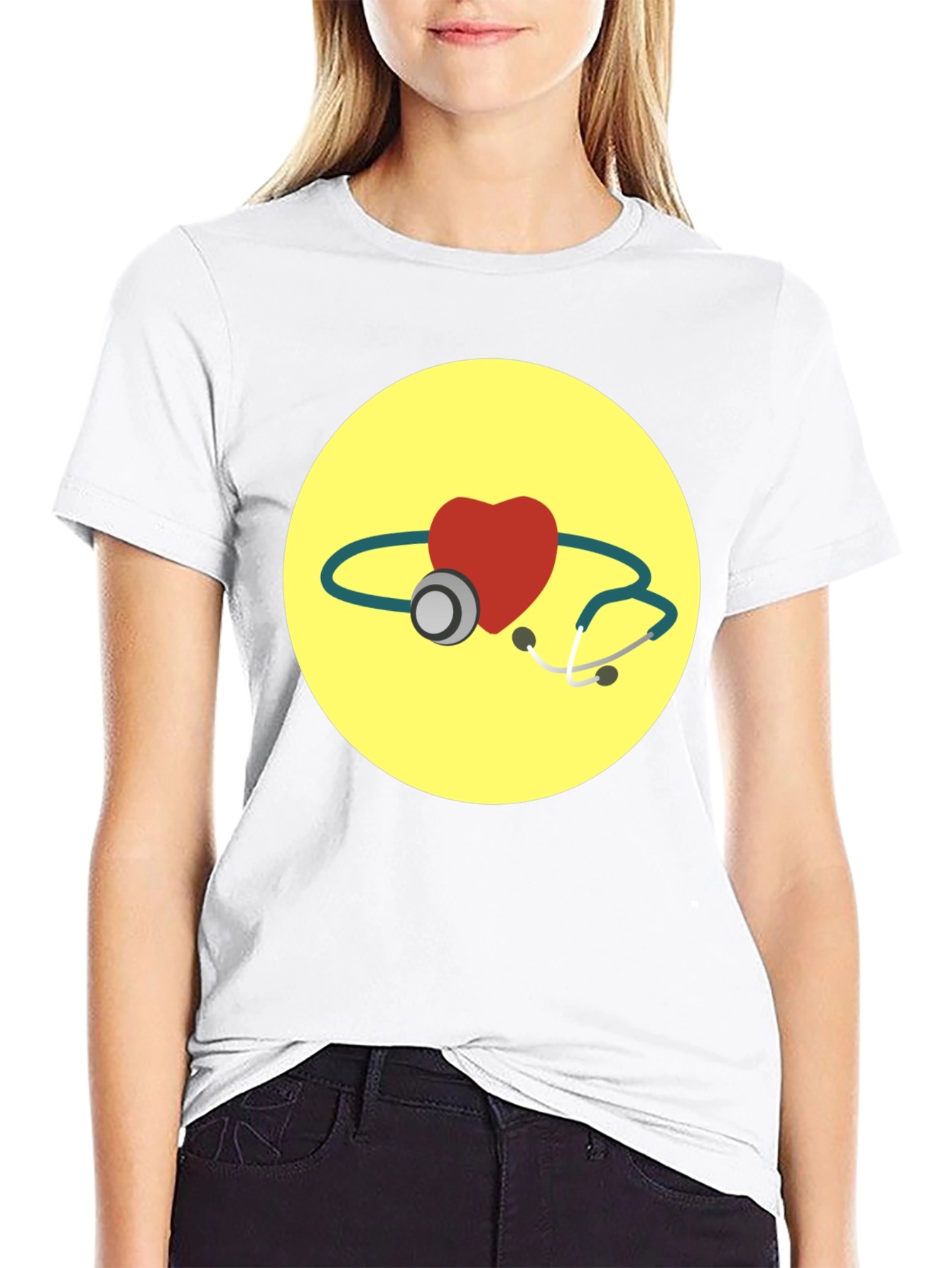 Heart & Stethoscope Graphic T-Shirt
