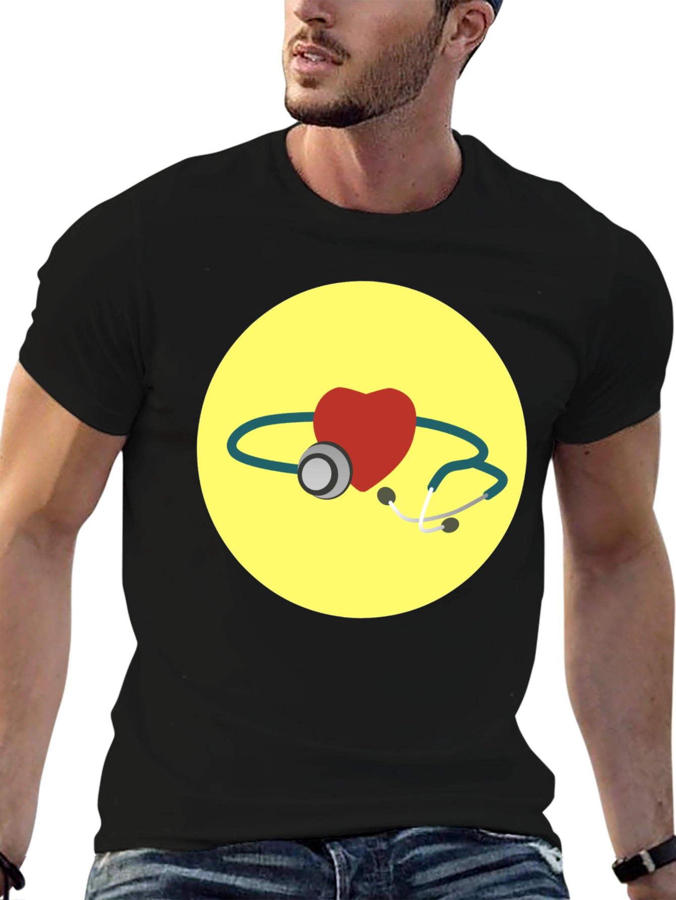 Heart & Stethoscope Graphic T-Shirt