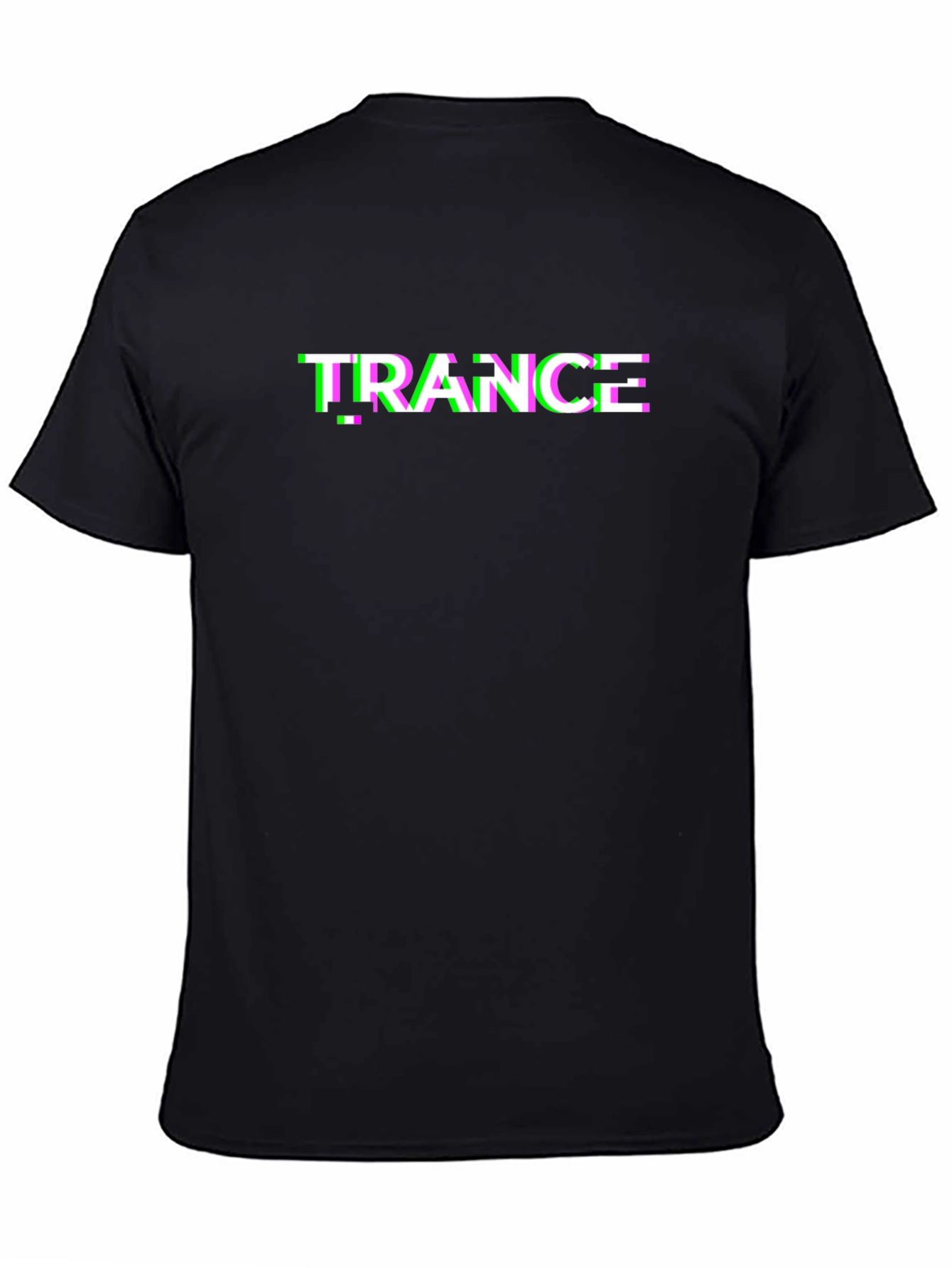 Trance Glitch Graphic Tee - Black Cotton T-Shirt