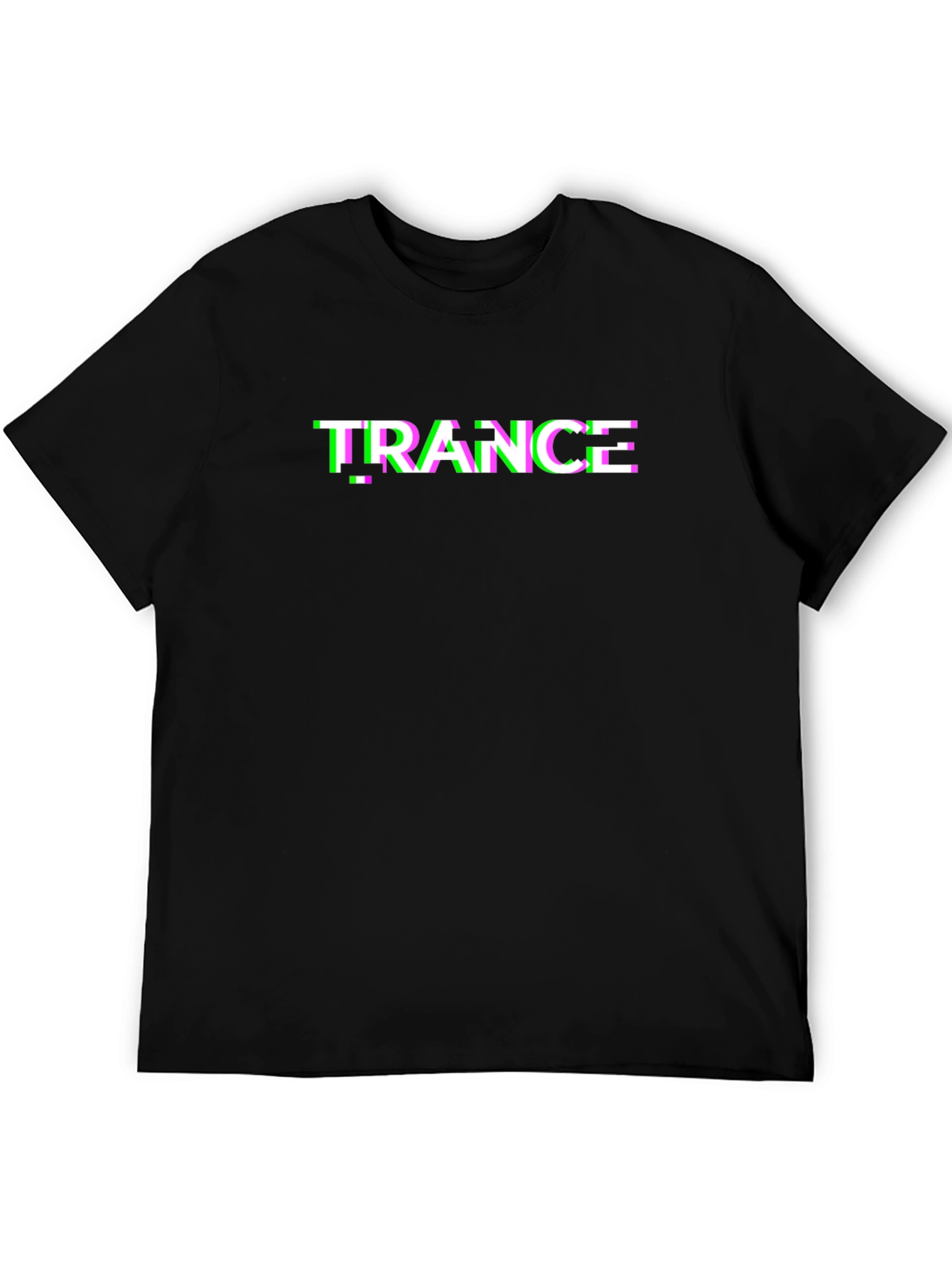 Trance Glitch Graphic Tee - Black Cotton T-Shirt
