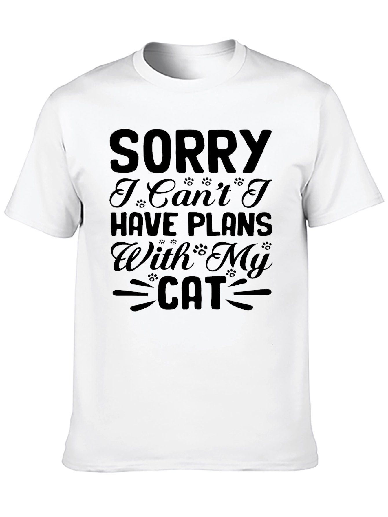 Sorry Plans with Cat Graphic Tee
