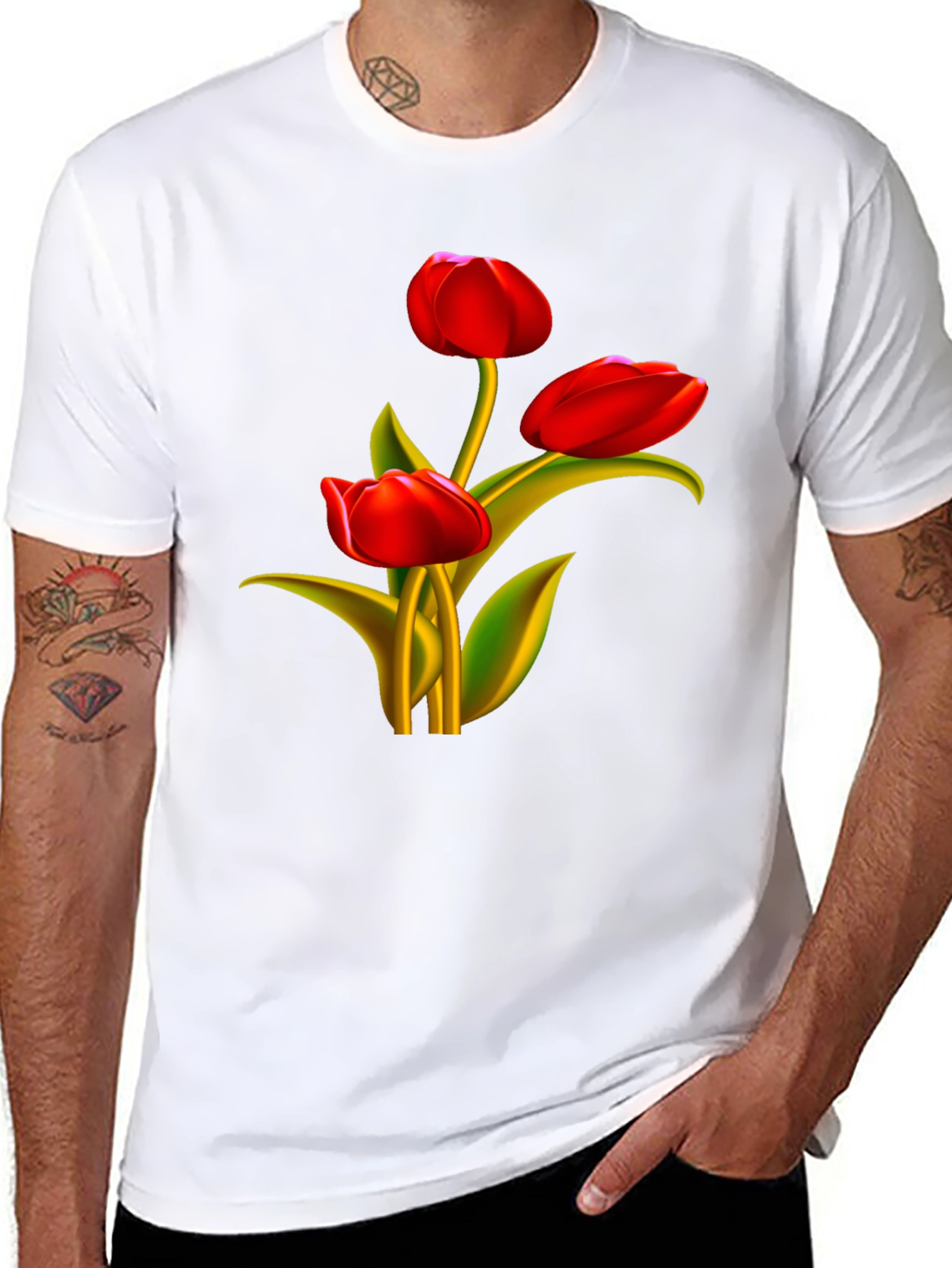 Tulip Graphic Black T-Shirt
