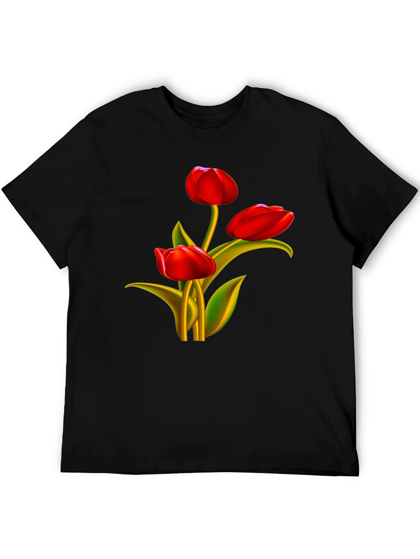 Tulip Graphic Black T-Shirt