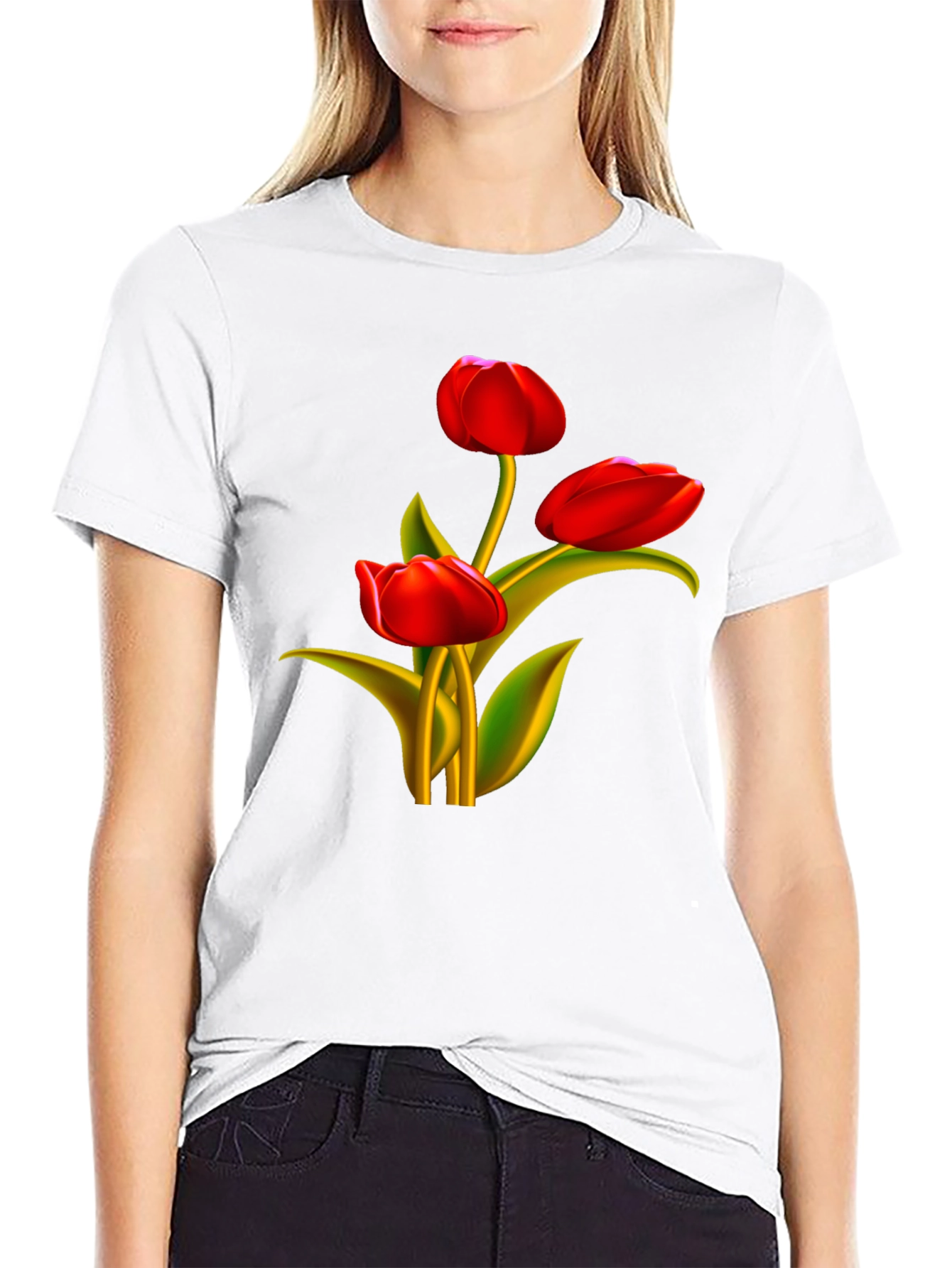 Tulip Graphic Black T-Shirt