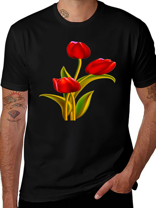 Tulip Graphic Black T-Shirt