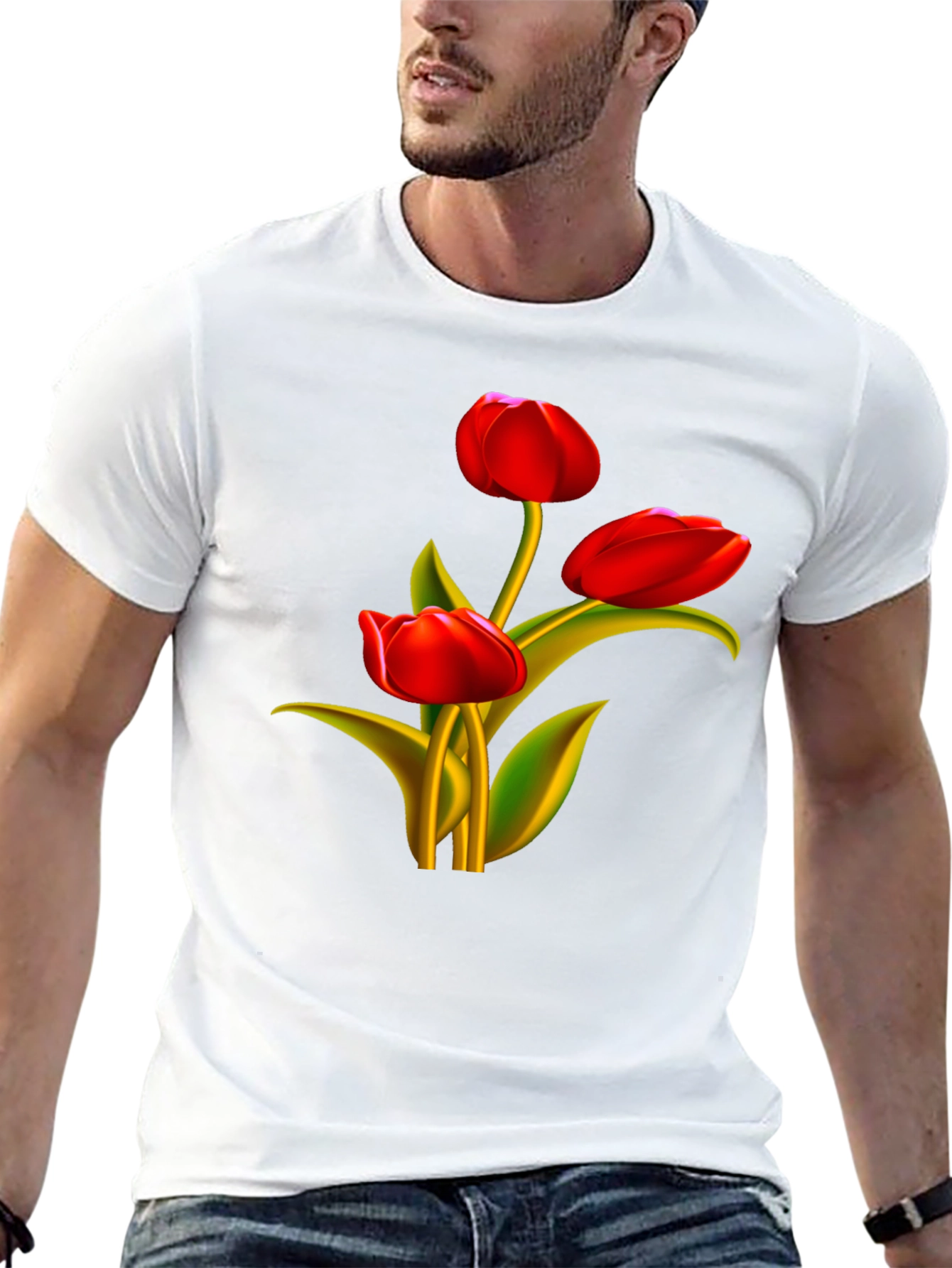 Tulip Graphic Black T-Shirt