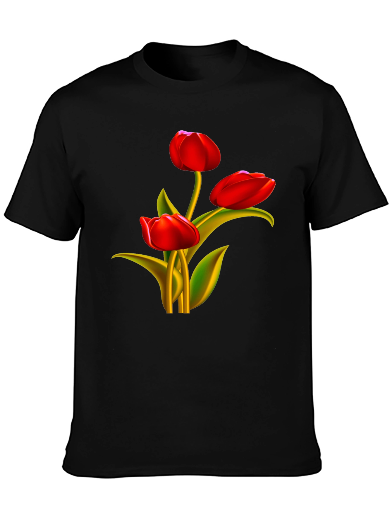 Tulip Graphic Black T-Shirt