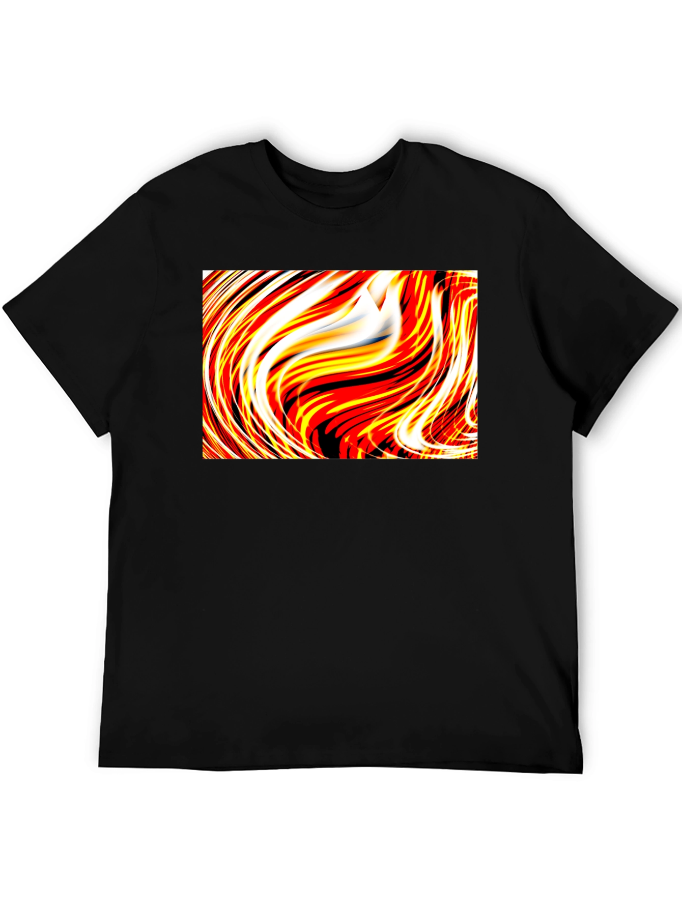 Abstract Swirl Graphic Tee - Unique Black T-Shirt