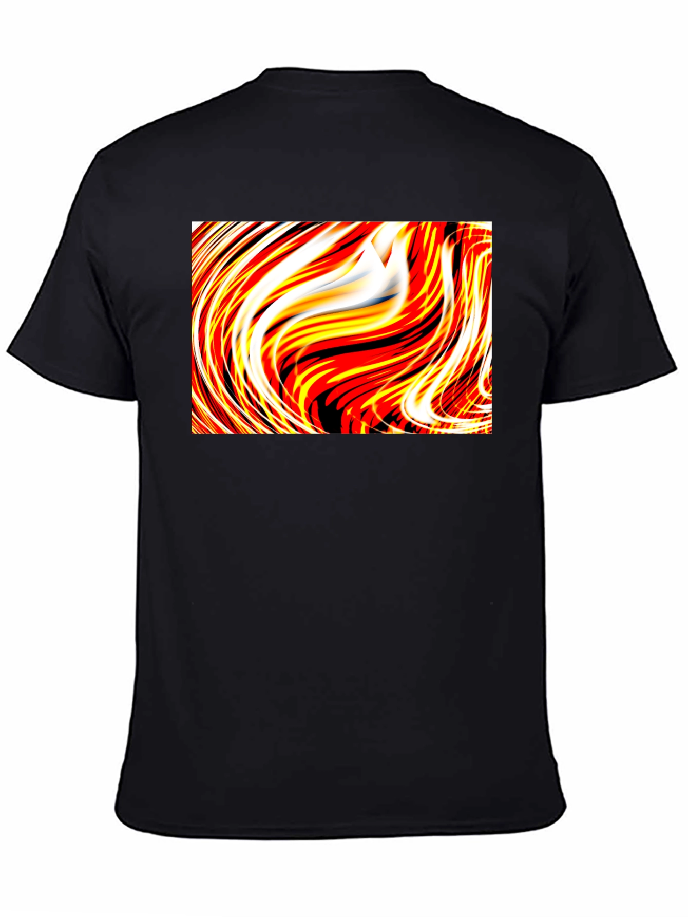 Abstract Swirl Graphic Tee - Unique Black T-Shirt