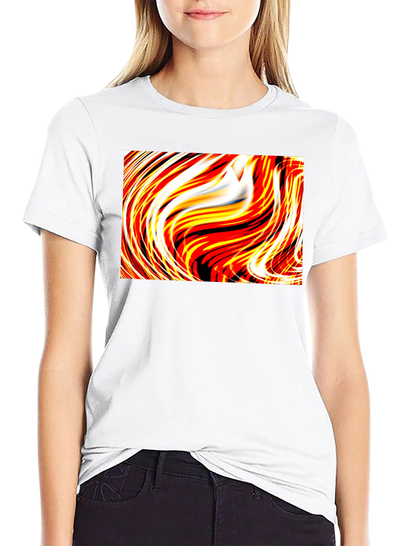 Abstract Swirl Graphic Tee - Unique Black T-Shirt