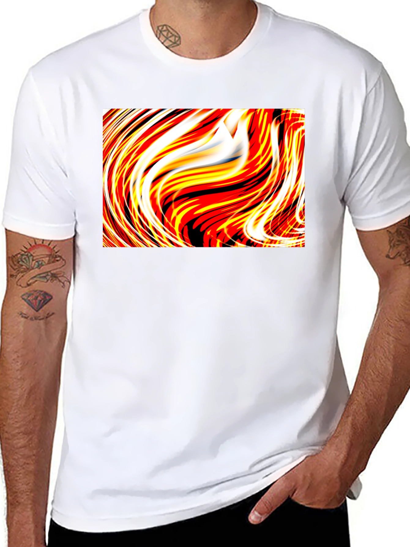 Abstract Swirl Graphic Tee - Unique Black T-Shirt