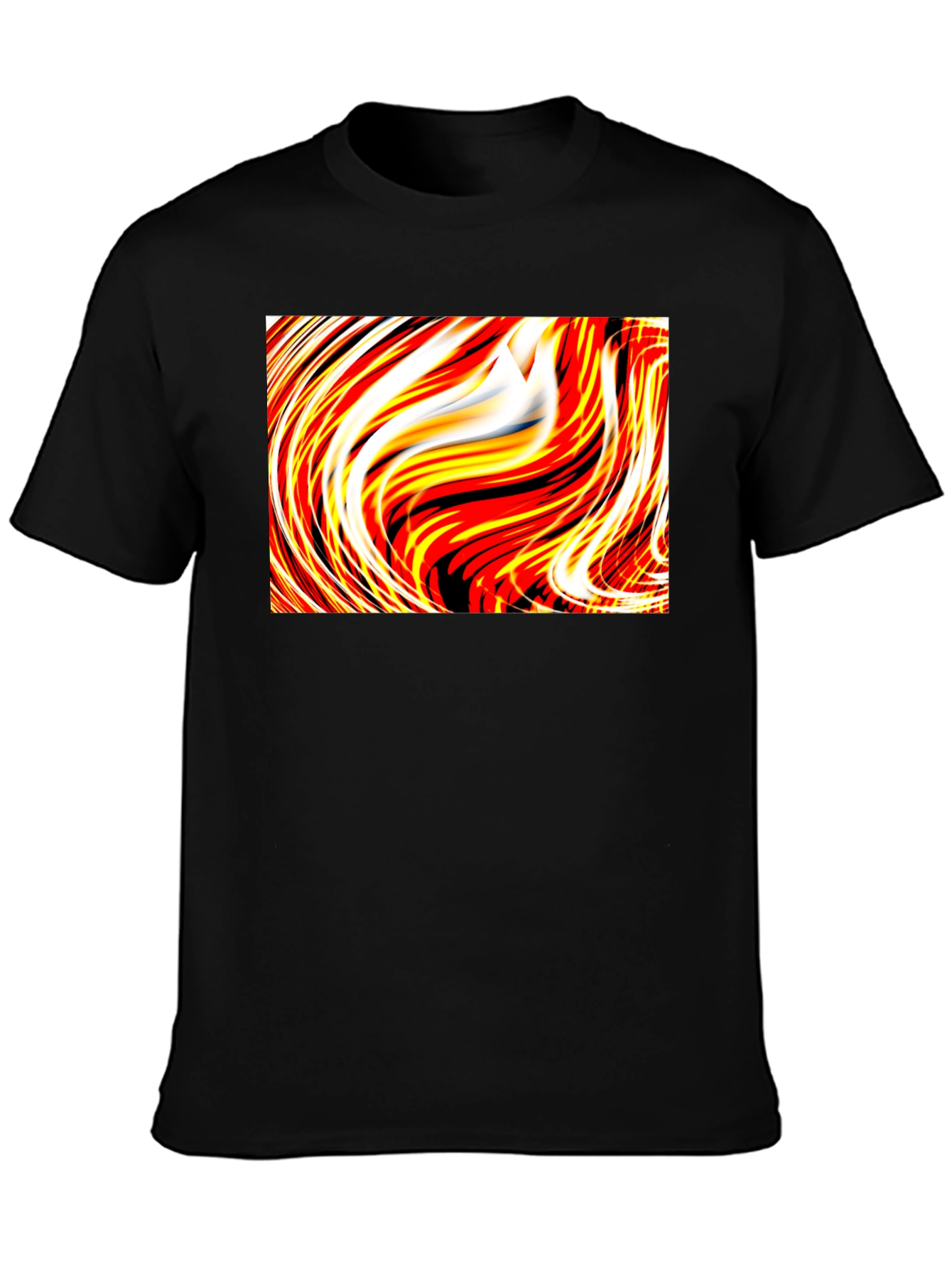 Abstract Swirl Graphic Tee - Unique Black T-Shirt
