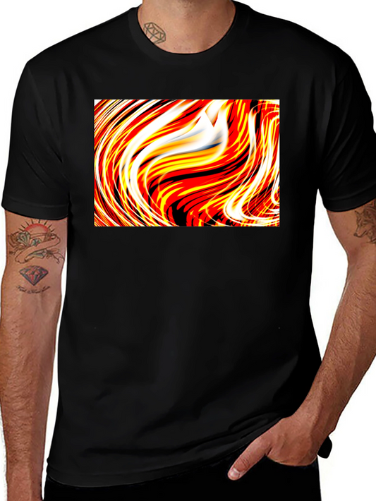 Abstract Swirl Graphic Tee - Unique Black T-Shirt