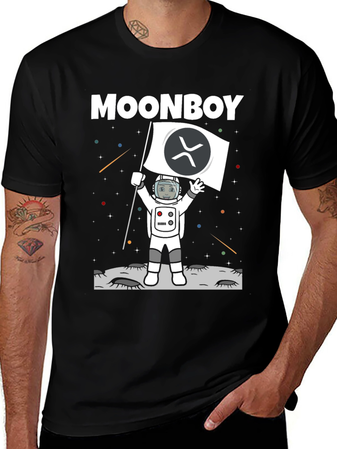Moonboy XRP Crypto Black T-Shirt