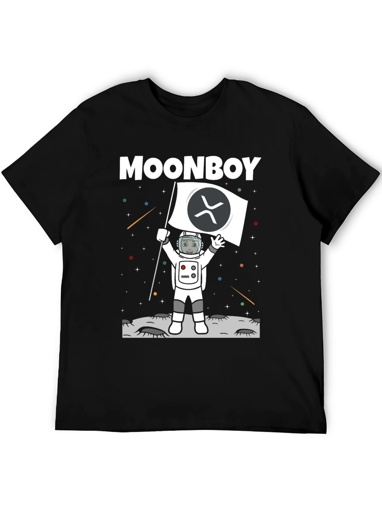 Moonboy XRP Crypto Black T-Shirt
