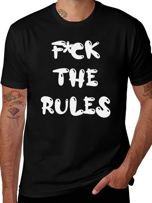 F*ck The Rules Graphic Tee - Black Crewneck T-Shirt