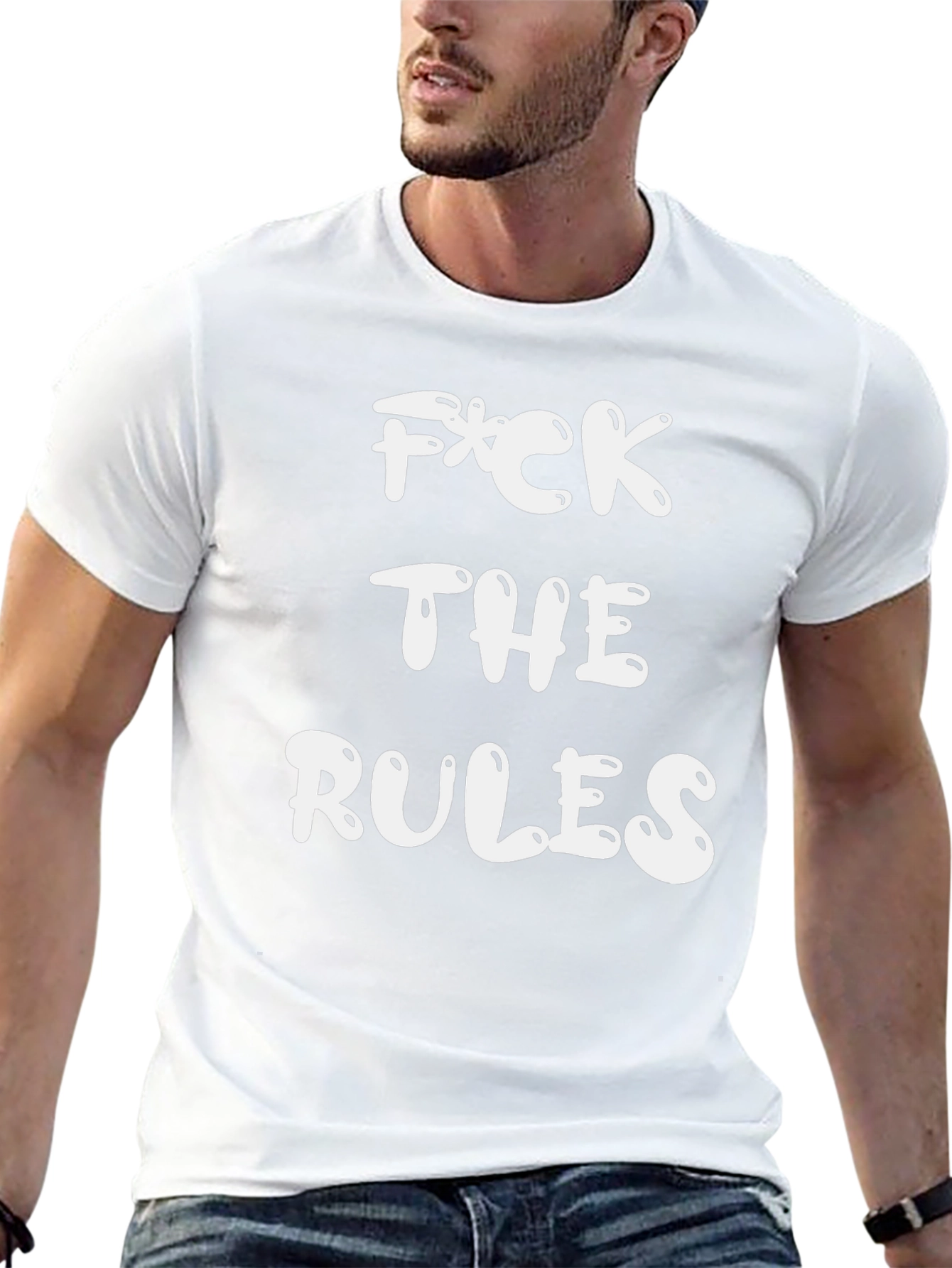 F*ck The Rules Graphic Tee - Black Crewneck T-Shirt