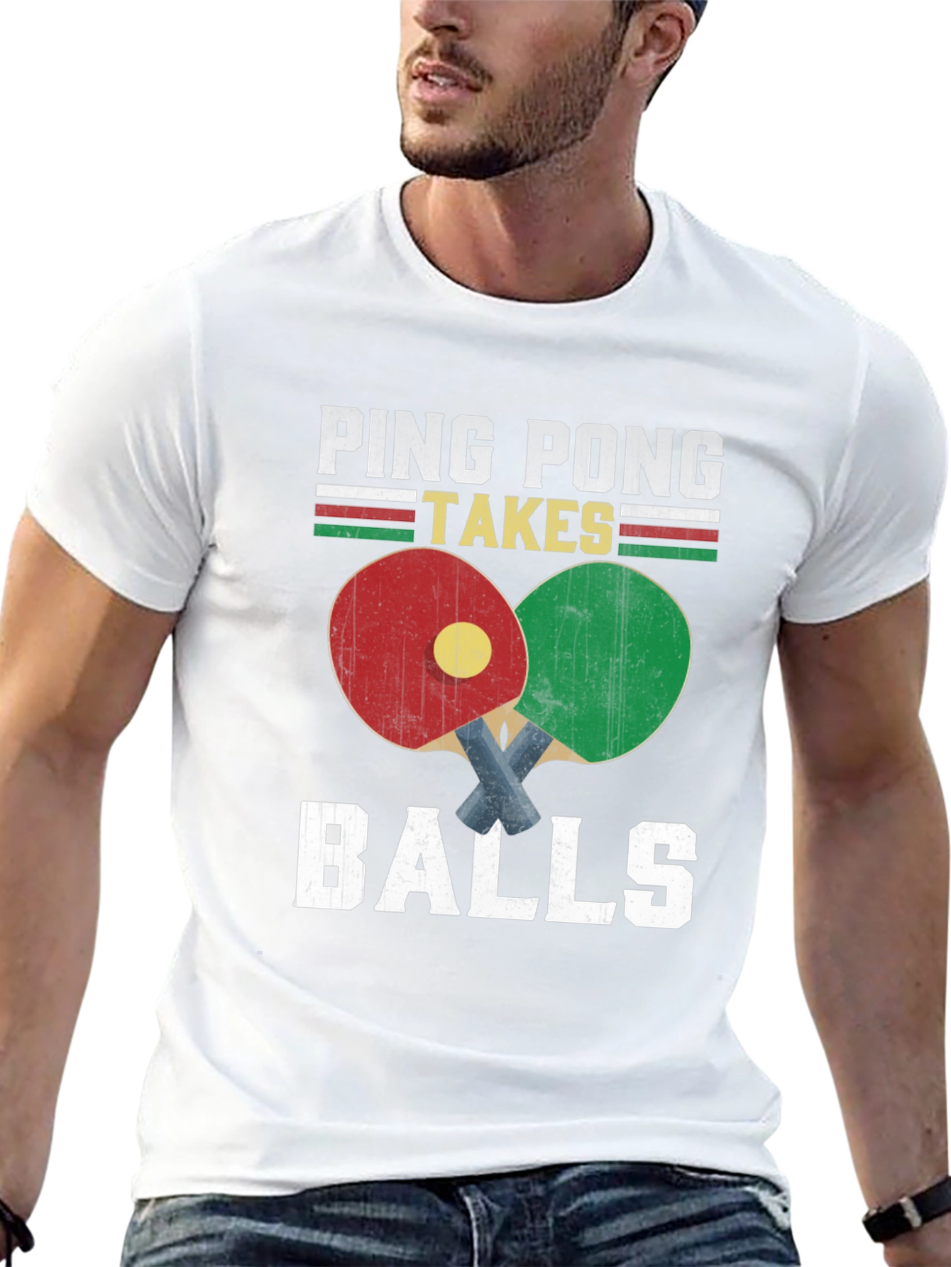 Ping Pong Takes Balls Graphic T-Shirt