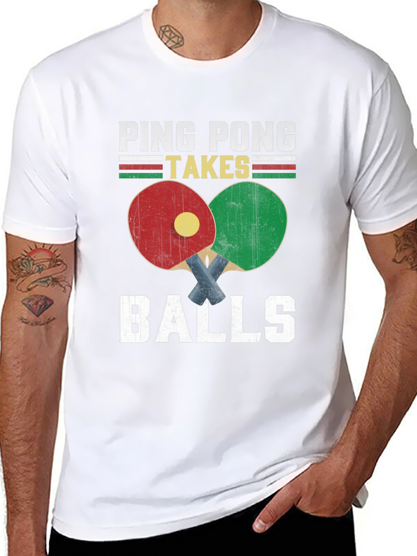 Ping Pong Takes Balls Graphic T-Shirt