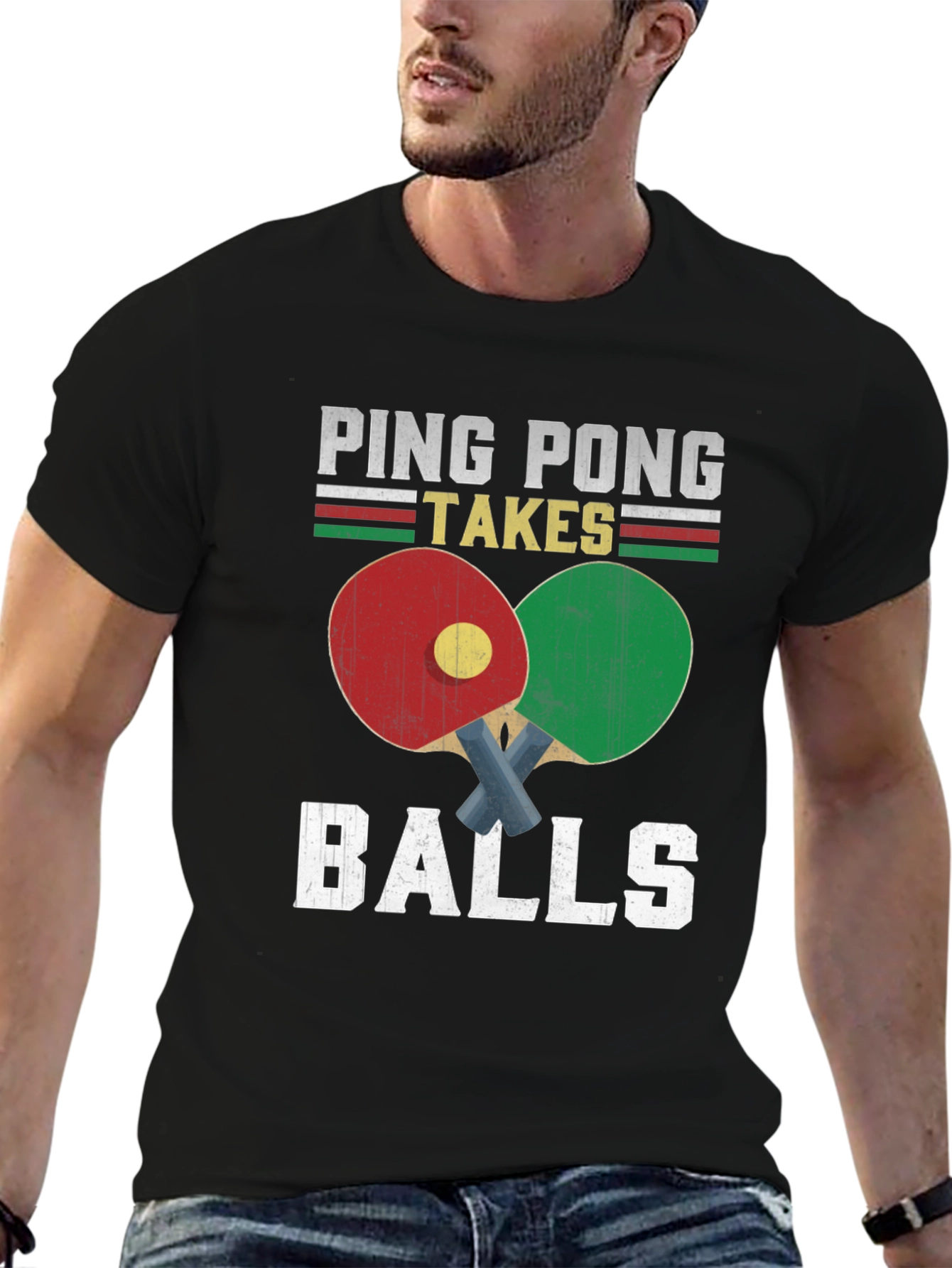 Ping Pong Takes Balls Graphic T-Shirt