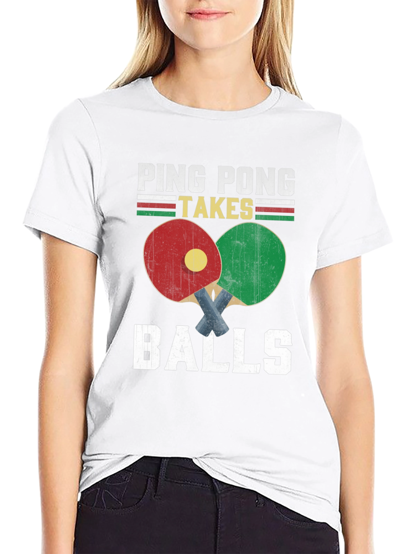 Ping Pong Takes Balls Graphic T-Shirt
