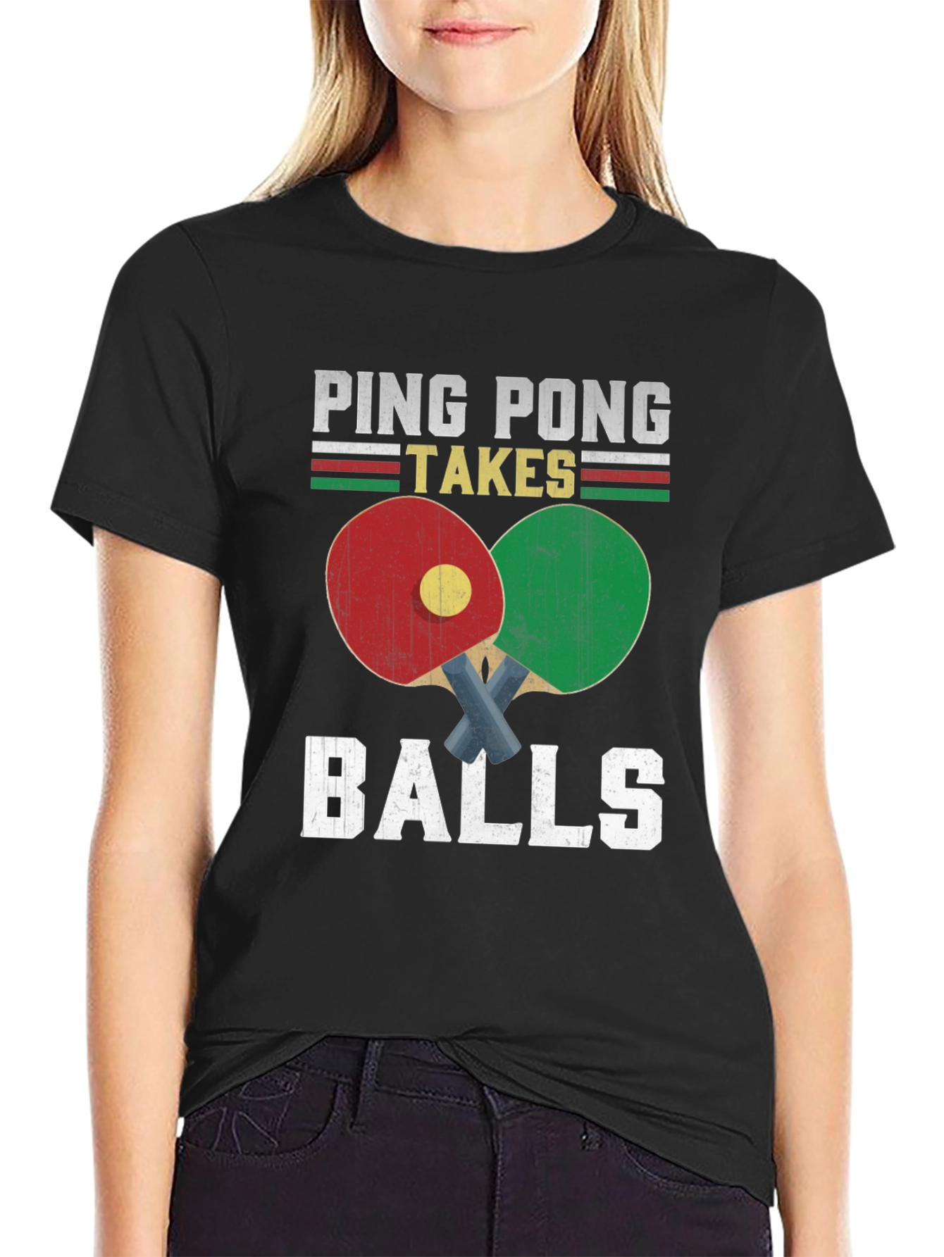 Ping Pong Takes Balls Graphic T-Shirt