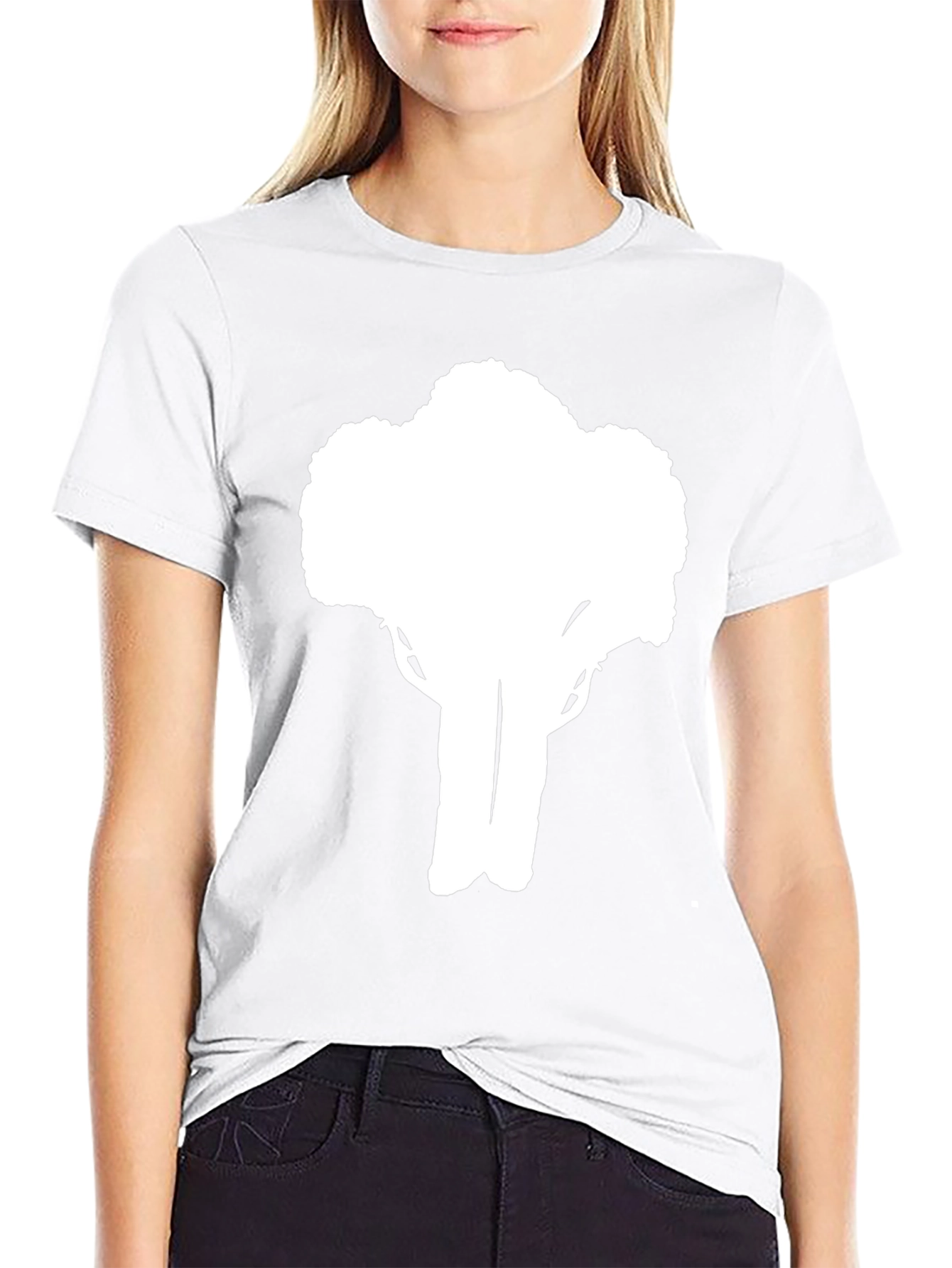 Black T-Shirt with White Tree Design