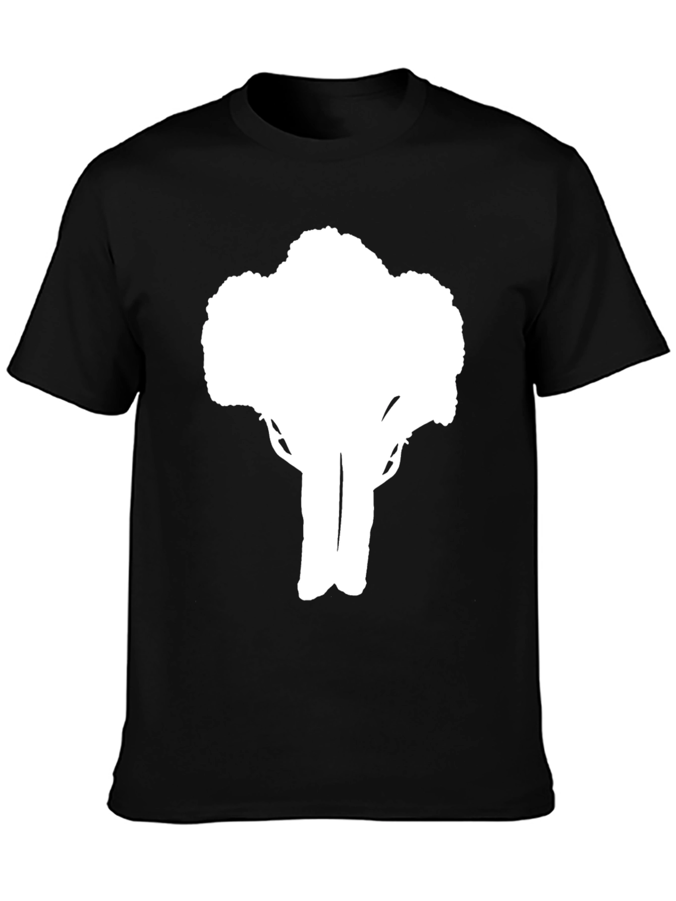 Black T-Shirt with White Tree Design