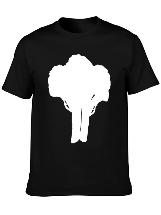 Black T-Shirt with White Tree Design