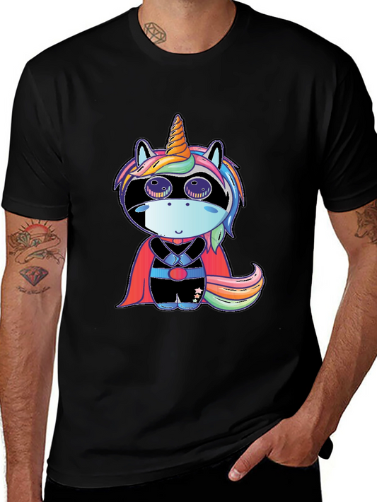 Superhero Unicorn Black T-Shirt