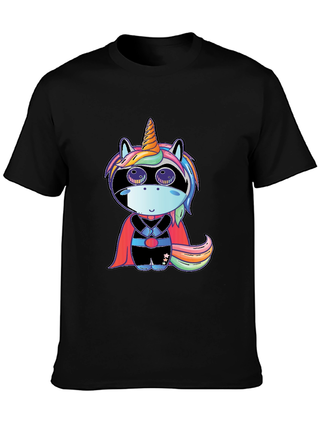 Superhero Unicorn Black T-Shirt
