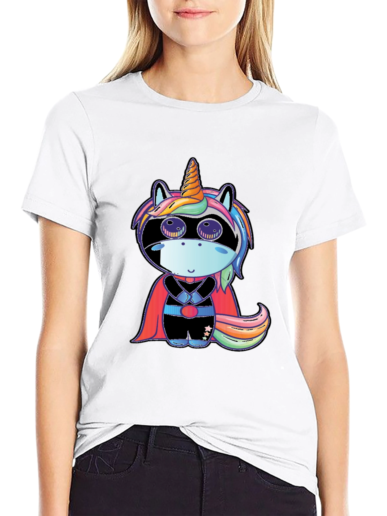 Superhero Unicorn Black T-Shirt