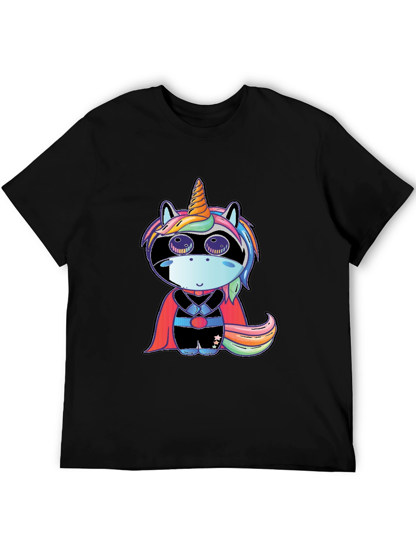 Superhero Unicorn Black T-Shirt