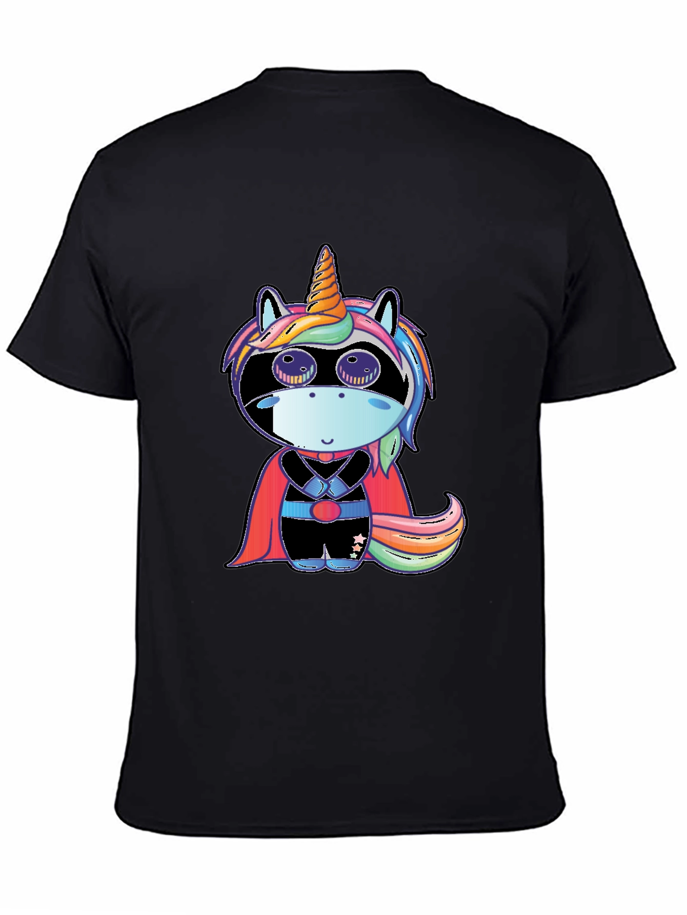 Superhero Unicorn Black T-Shirt