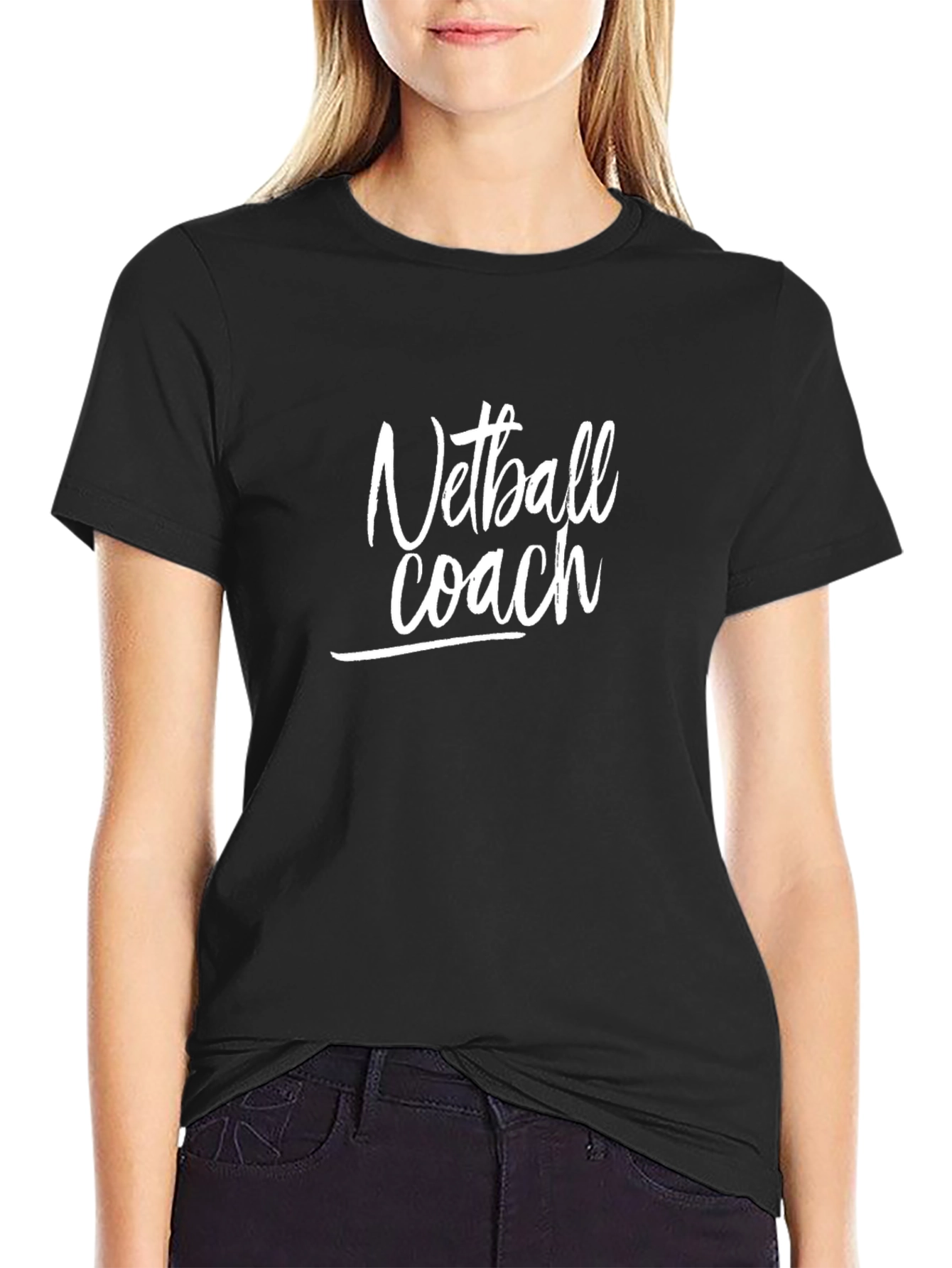 Netball Coach Graphic Tee - Black