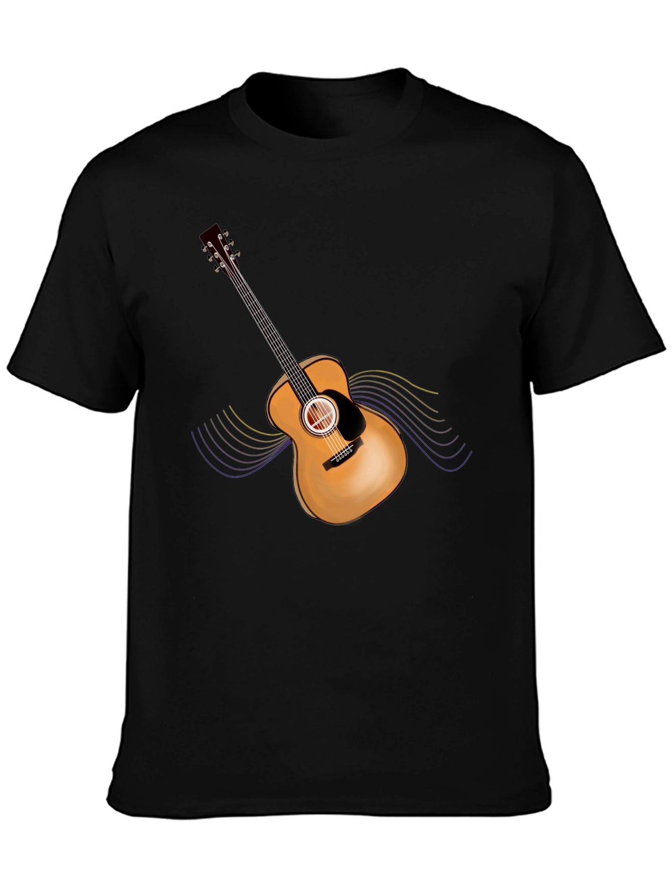 Guitar Graphic Black T-Shirt