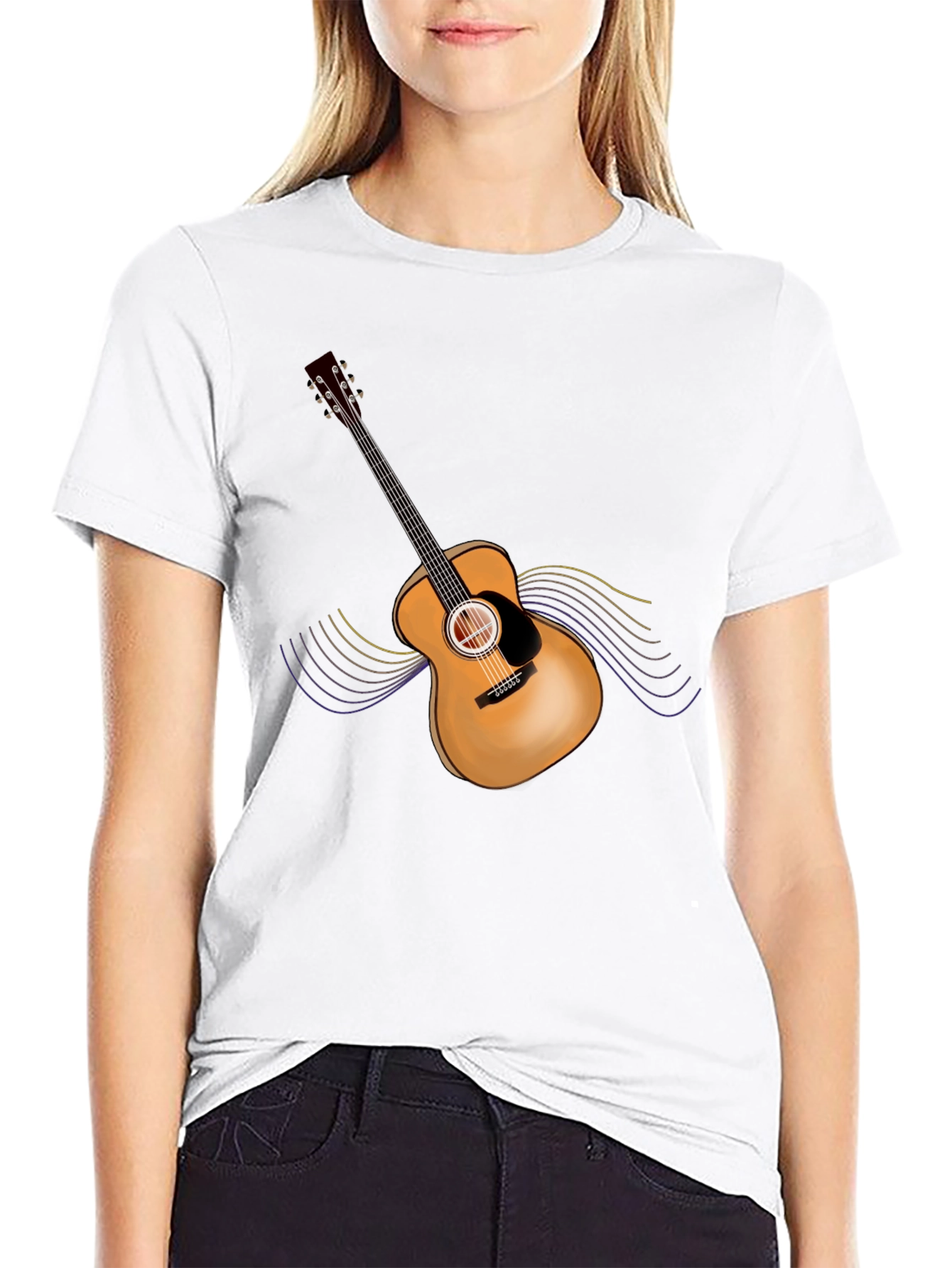 Guitar Graphic Black T-Shirt