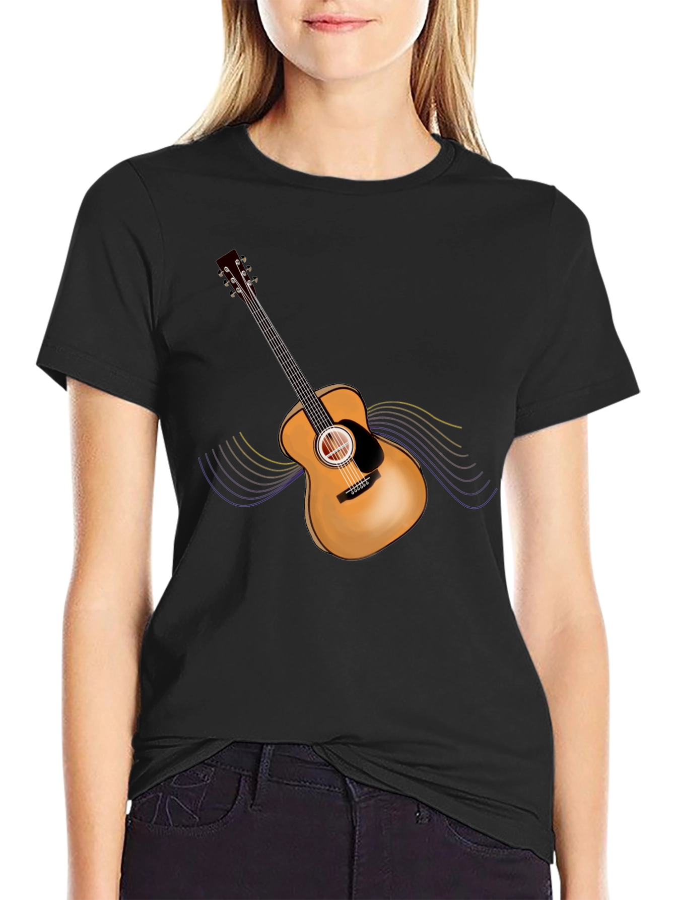 Guitar Graphic Black T-Shirt