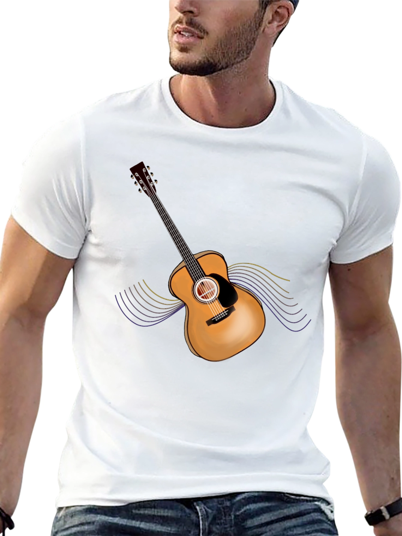 Guitar Graphic Black T-Shirt