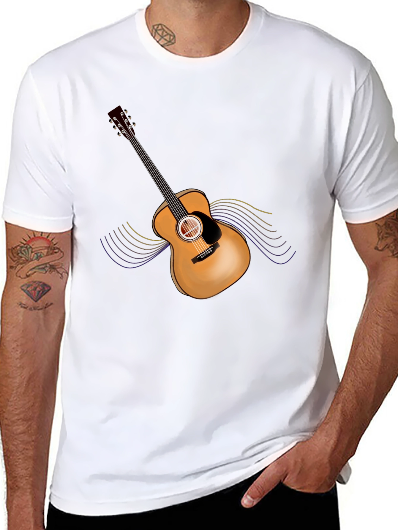 Guitar Graphic Black T-Shirt