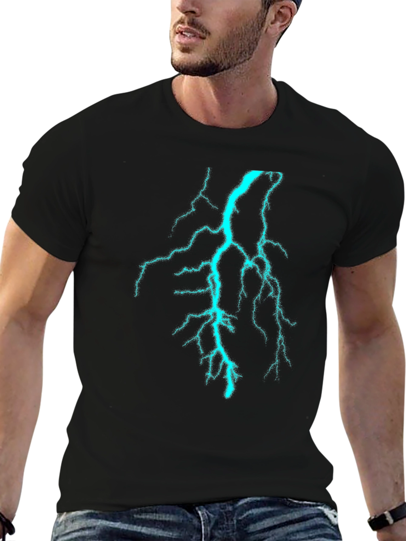 Electric Lightning Bolt Graphic T-Shirt