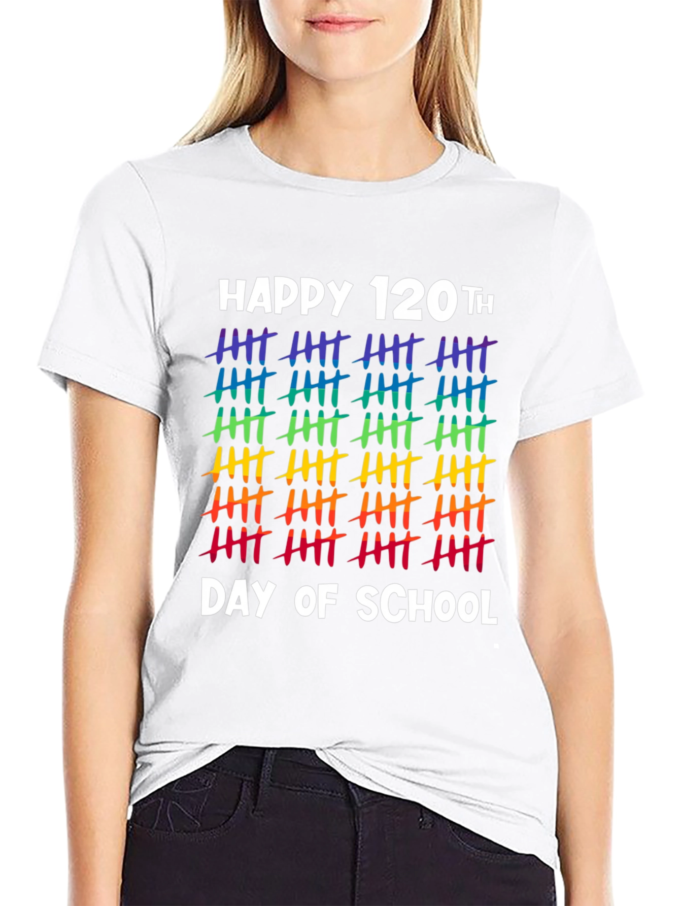 Happy 120th Day of School Rainbow Tally Marks T-Shirt