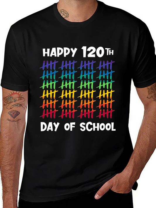 Happy 120th Day of School Rainbow Tally Marks T-Shirt