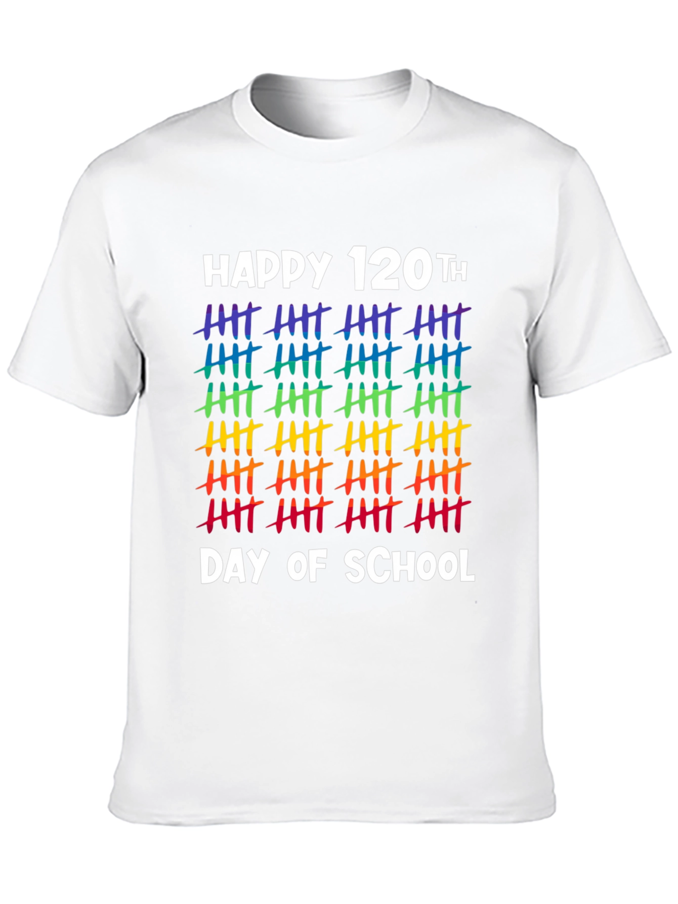Happy 120th Day of School Rainbow Tally Marks T-Shirt